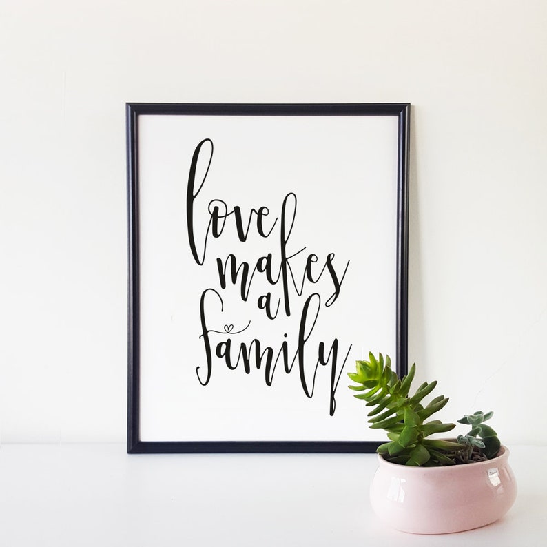 Love Makes a Family Family Love Quote Bedroom Decor Wedding Etsy