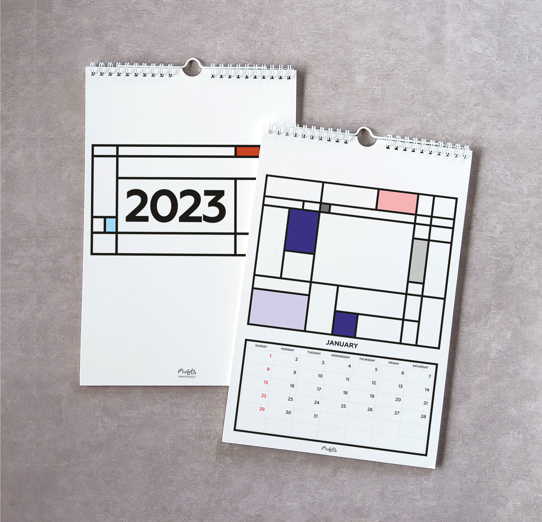 2023 Wall Calendar in Bold Bright Colors A4 Size Minimalist Etsy Zis Calendar