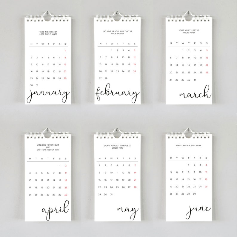 Small Calendar 2023 Mini Hanging Wall Calendar Minimalist Etsy
