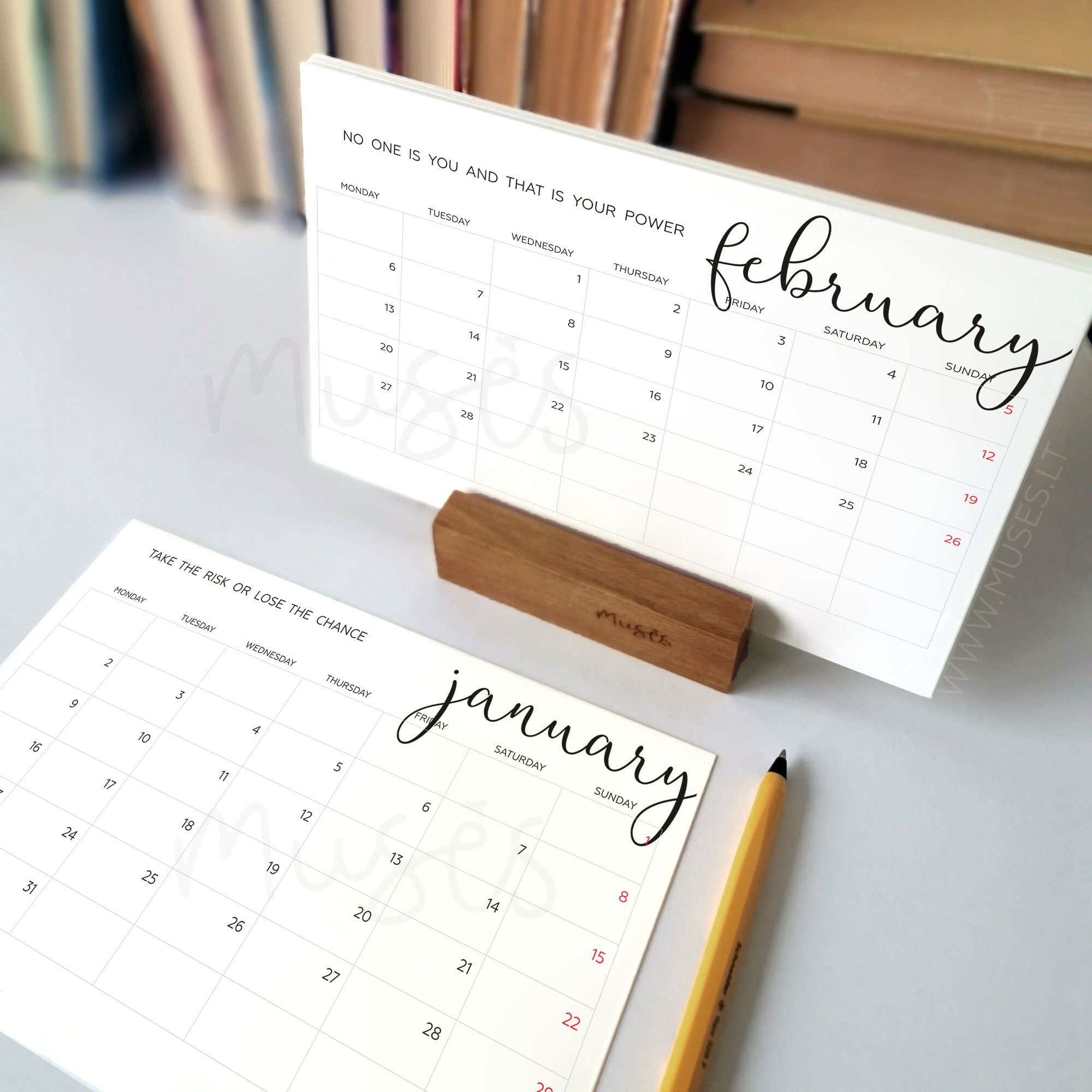 meditatie gelijktijdig vloek Bureaukalender met houten standaard 2023 staande kalender met - Etsy  Nederland