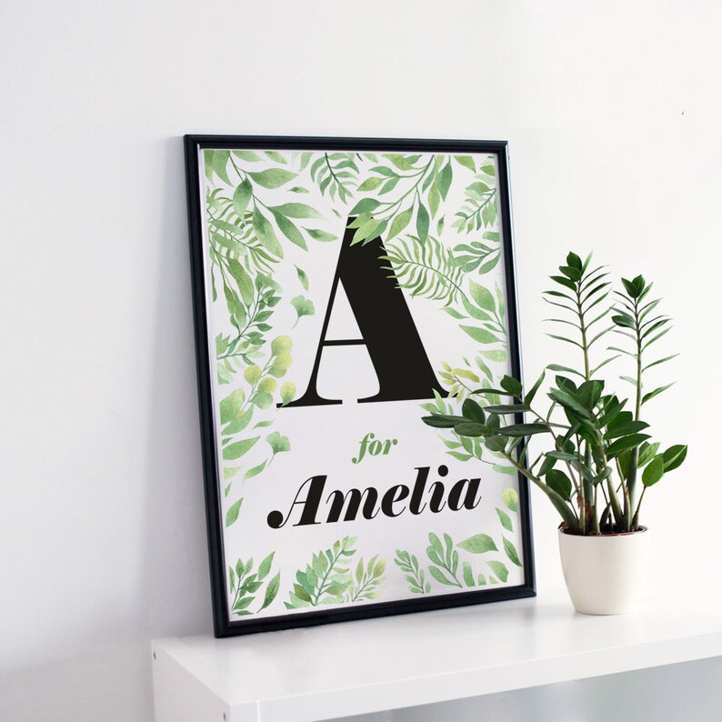 Botanical nursery print greenery nursery decor baby girl Etsy
