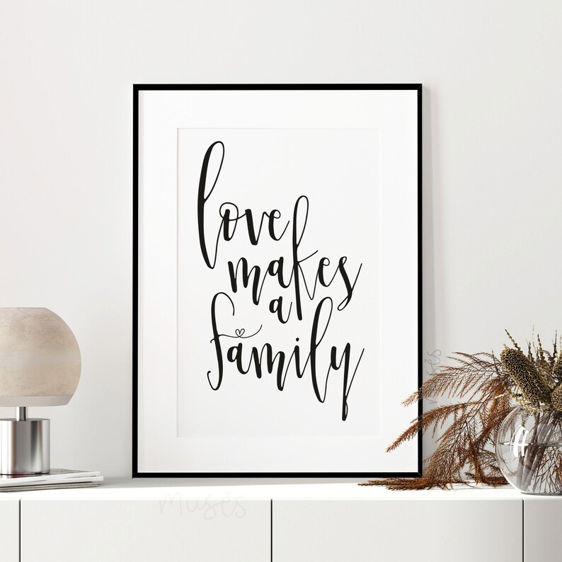 Love Makes a Family Family Love Quote Bedroom Decor Wedding - Etsy
