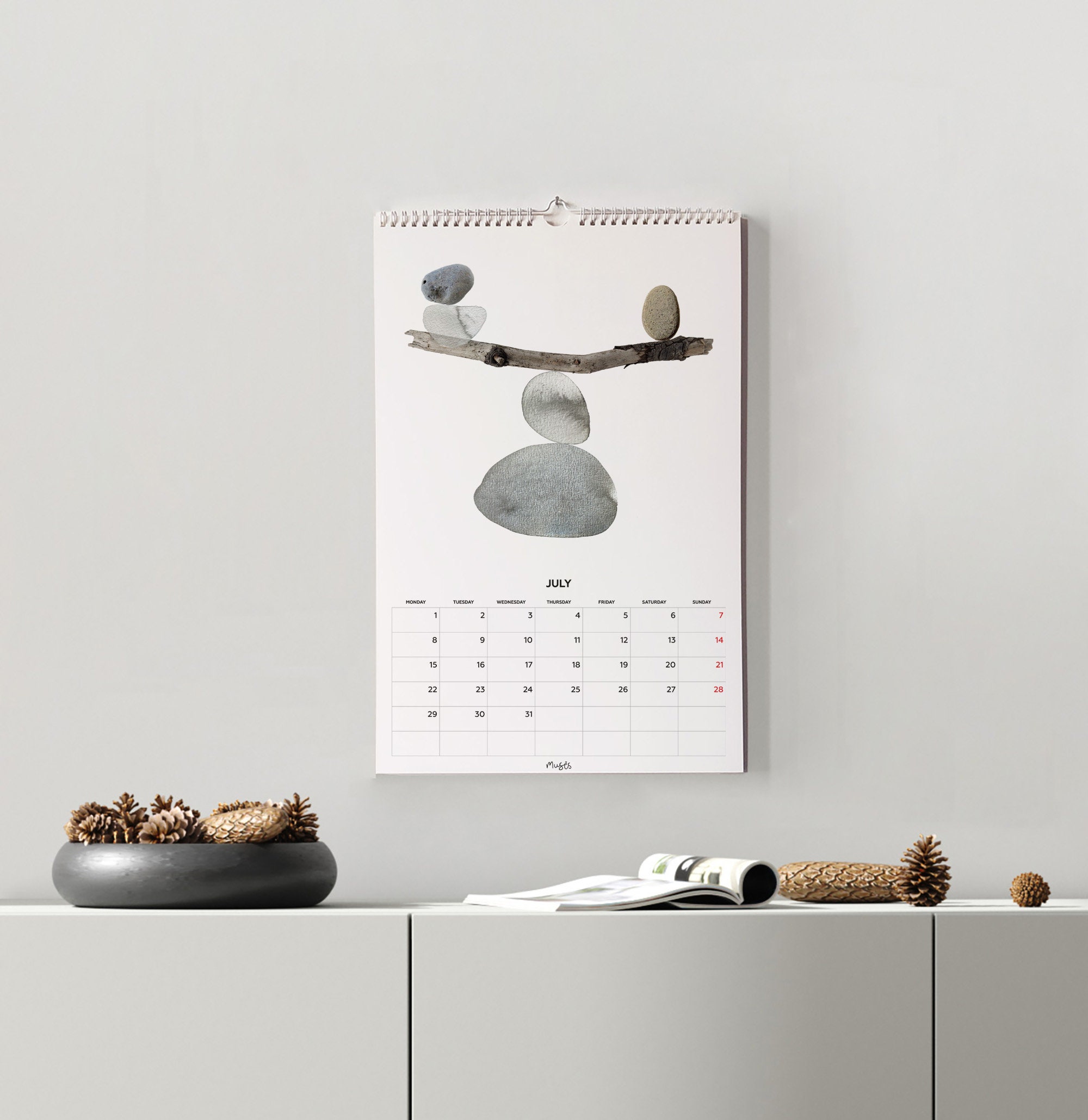 2024 Wall Calendar With Nature Inspired Serenity Art of - Etsy