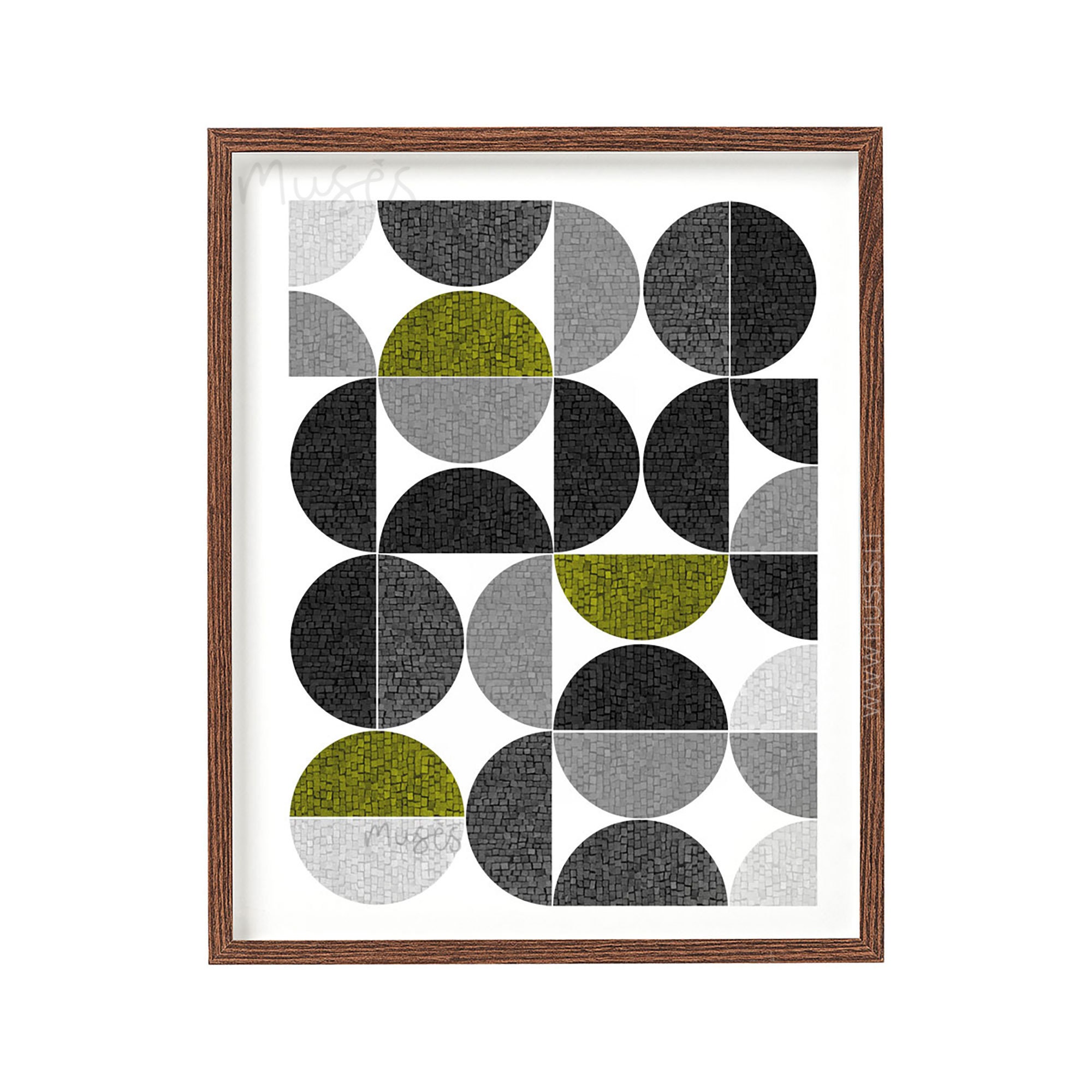 Green and Grey Abstract Geometric Shapes Print, Minimalist Hallway Wall Decor, Modern Wall