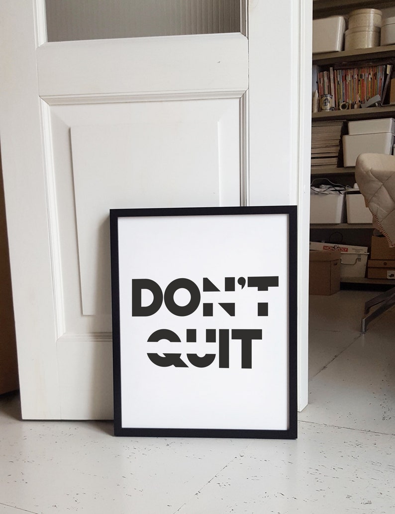 Modern Home Wall Decor Print 'dont Quit/ Do It' Etsy
