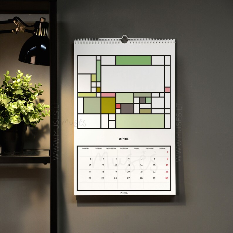 Large Wall Calendar 2023 Hanging Colorful Abstract Calendar Etsy