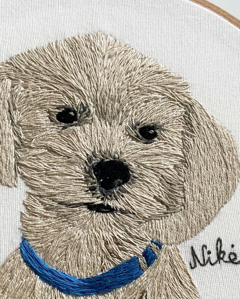 Custom per embroidery / hoop art / personalized gift / custom dog portrait image 2