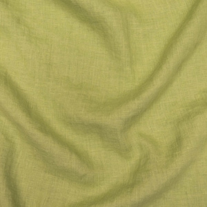 Green Linen Fabric Stone Washed 145 cm 57 Inches Width Oeko-Tex Certified Sol By The Yard Or Meter