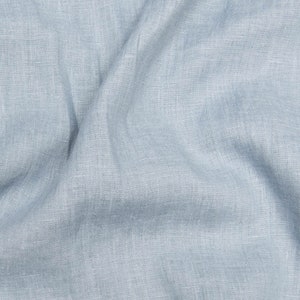 Linen Fabric Softened Sonewashed Light Steel Blue , Medium Weight, 1 meter