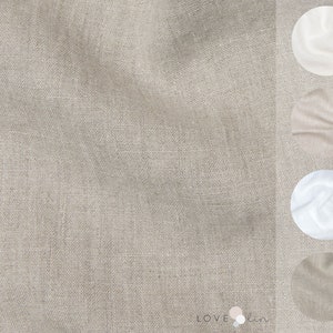 Natural Linen Fabric, White Linen Fabric, Off White Linen Fabric Medium Weight Stonewashed Oeko-TEX Certified By The Yard Or Meter