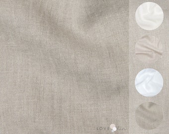 Stonewashed White Linen Fabric: Medium Weight, Oeko-TEX Certified