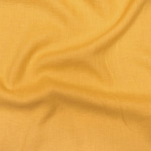 Linen Fabric Yellow, Stonewashed Sold By The Yard Or Meter
