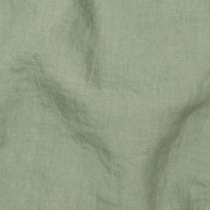 Linen Fabric Sage Green Stonewashed Oeko Tex Certified