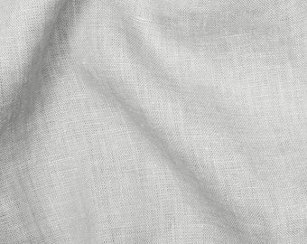Linen Fabric Light Gray, Stonewashed Softened, Medium Weight Oeko Tex Certified