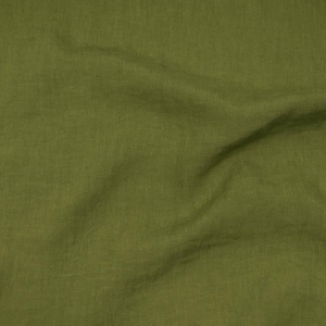 Linen Fabric Extra Wide Green Stonewashed Width 280 cm 108 Inches Forest Green For Bedding Curtains Clothing