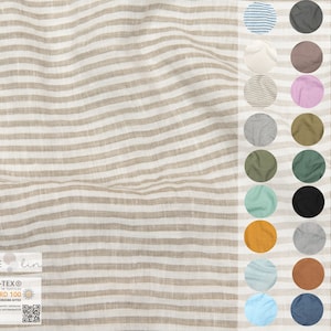 Linen Fabric Extra Wide Width 245 cm Stonewashed, Wide Linen Fabric For Bedding Curtains Duvet Oeko-Tex Certified Sold By The Yard Or Meter