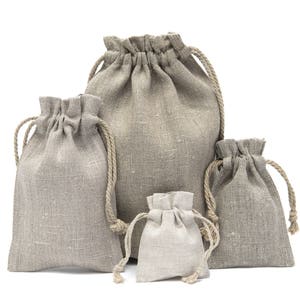 Pochette de Noël en lin naturel, corde de lin, emballage cadeau