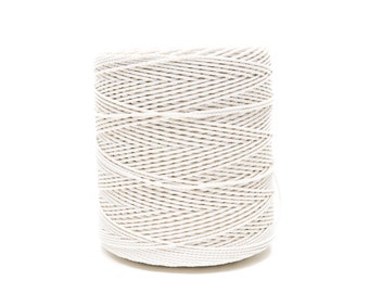 Cotton Twisted Rope 2,5 mm, Cotton Cord, White Cord Macrame, Optic White Rope 1.02 kg/35.98 oz