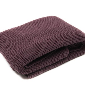 Linen Waffle Throw 215cmx230cm, Linen Waffle Blanket, Linen Waffle Bed Cover