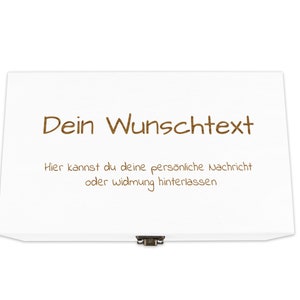 Holzkiste weiß personalisierbar mit Gravur Geschenkbox Personalisiertes Geschenk Holzbox Deckel Aufbewahrungsbox Wunschtext Bild 7