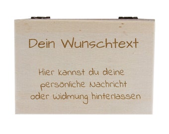 Personalisierte Holzbox Erinnerungskiste Holzkiste mit Wunschtext-Gravur Geschenkbox Geschenkkiste Aufbewahrungskiste