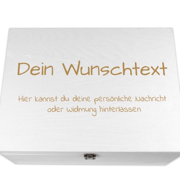 Wooden box white can be personalized with engraving Gift box Personalized gift Wooden box Lid Storage box Desired text