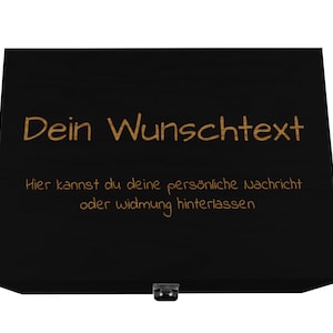 Holzkiste schwarz mit Deckel personalisierbar Wunschtext Holzbox mit Wunschgravur Personalisiertes Geschenk Geschenkbox & Aufbewahrungsbox Bild 5