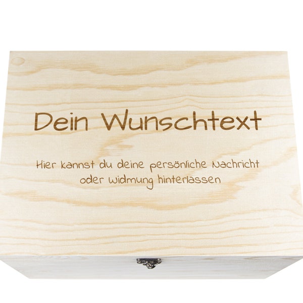 Holzkiste mit Gravur Geschenkbox Personalisiertes Geschenk Holzbox Deckel Aufbewahrungsbox Wunschtext