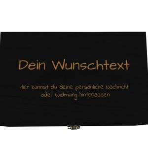 Holzkiste schwarz mit Deckel personalisierbar Wunschtext Holzbox mit Wunschgravur Personalisiertes Geschenk Geschenkbox & Aufbewahrungsbox Bild 8