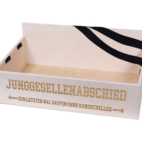 Bauchladen Junggesellen-Abschied mit Wunschtext personalisiert - Geschenkidee Holz Promotion Events Party Catering, 40 cm x 26 cm x 10 cm