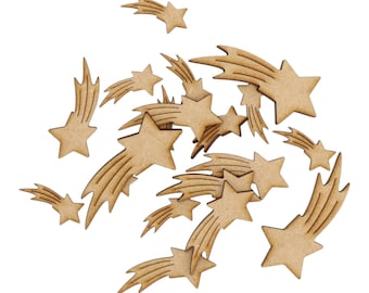 Wooden Shooting Star MDF Craft Shape Blank Decoration Embellishment Laser Cut