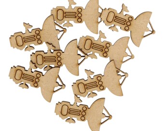 Wooden Satellite MDF Craft Shape Space Blank Decoration Embellishments Laser Cut