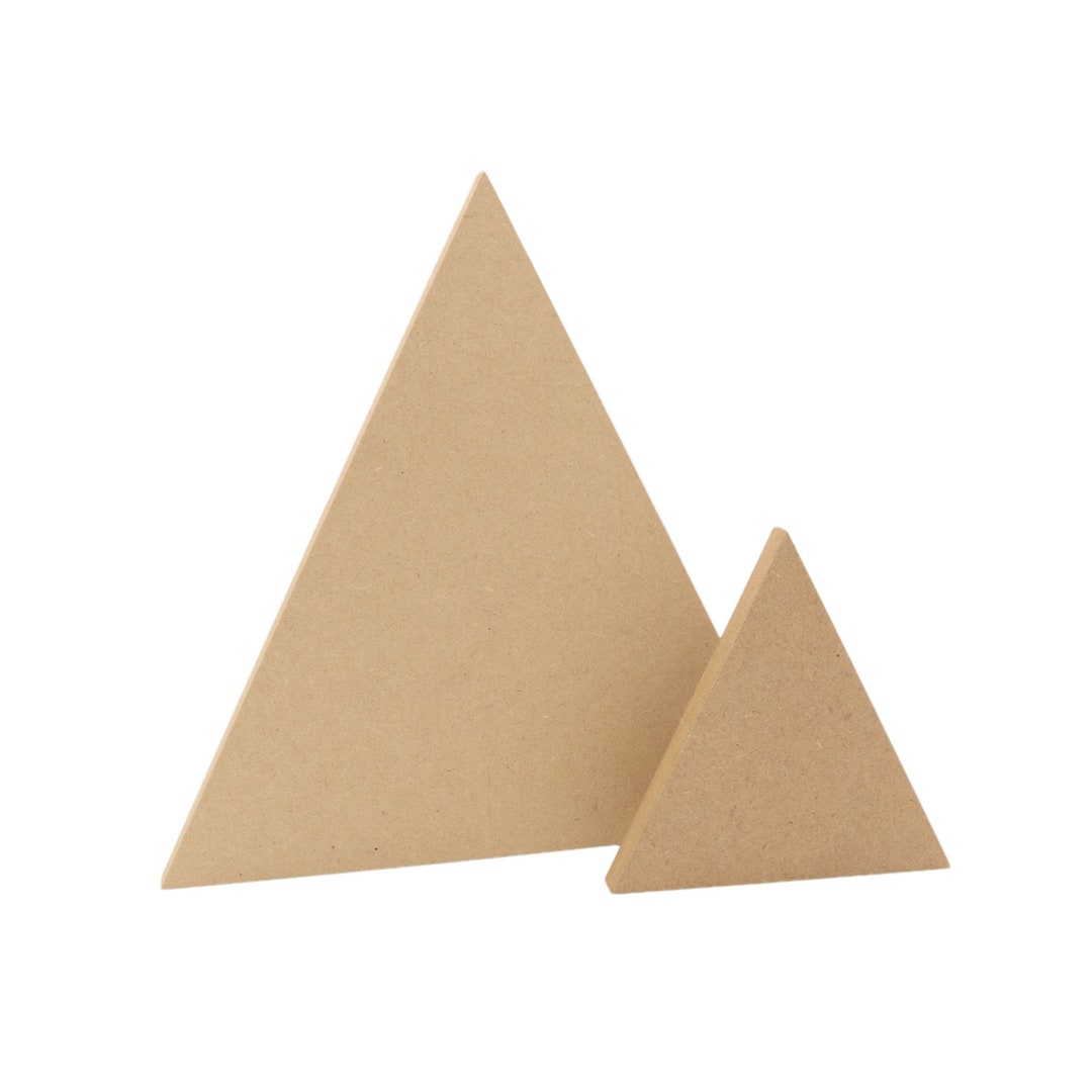 Wooden MDF Triangle Round / Square Top Edge Blank Craft Shape 10-30cm ...