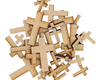 Wooden Latin Cross S1 MDF Craft Shape Blank Decoration Embellishments Religious