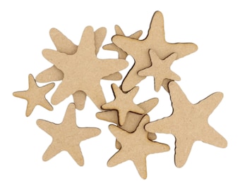 Wooden Starfish MDF Craft Shape Blank Decoration Embellishment Laser Cut Animal