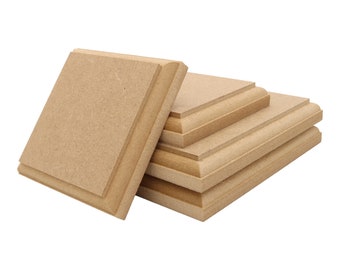 Square OVOLO Edge 18mm MDF 100mm - 300mm Blanks Disk Wood Plaques Trophy Stand Pack Price