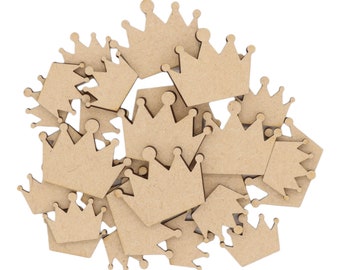 Wooden Crown MDF Craft Shape Blank Decoration Embellishments Blanks Style 1