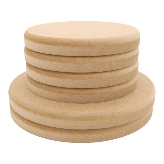 MDF Circle Round Top Edge, 12mm, 18mm Thick 100mm - 300mm Diameter - Shape, Wooden, Blanks, Disk