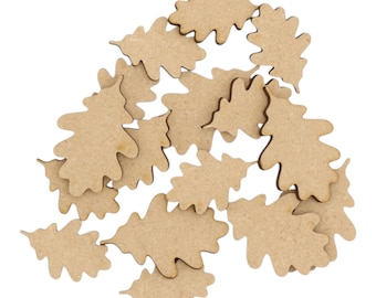 Wooden Oak Leaf MDF Craft Shape Fish Blank Decoration Embellishments Laser Cut