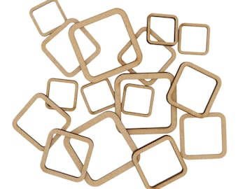 Wooden Hollow Square Round Corner MDF Craft Shape Blank Embellishments Laser Cut