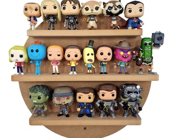 Round Funko Pop Display Shelf for Unboxed Figures – MDF Wall Unit for Funko Pop Storage & Display