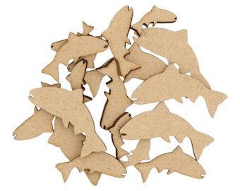 Wooden Trout MDF Craft Shape Fish Blank Decoration Embellishment Laser Cut Animal