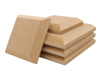 Square Chamfer Edge 18mm MDF 100mm - 300mm Blanks Wood Plaques Trophy Stands Pack Price