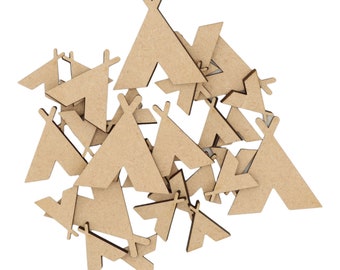 Wooden Tipi Tent MDF Craft Shape Blank Decoration Embellishments Laser Cut Blank