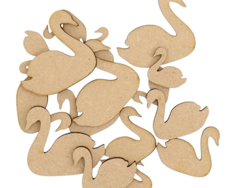 Wooden Swan MDF Craft Shape Blank Decoration Embellishment Laser Cut Animal