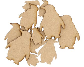 Wooden Penguin MDF Craft Shape Blank Decoration Embellishment Laser Cut Animal