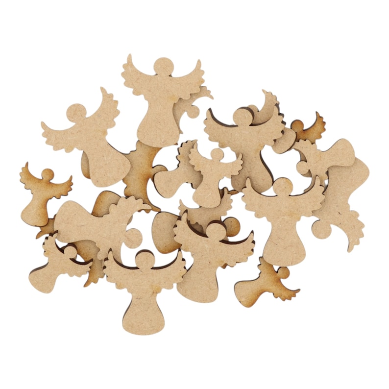 Wooden Christmas Angel MDF Craft Shape Decoration Embellishment Laser