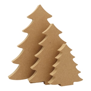 Wooden Christmas Tree Style 2 Freestanding Craft Shape 18mm MDF Craft Decoration