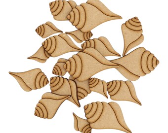Wooden Sea Shell Whelk MDF Craft Shape Blank Decoration Embellishment Laser Cut