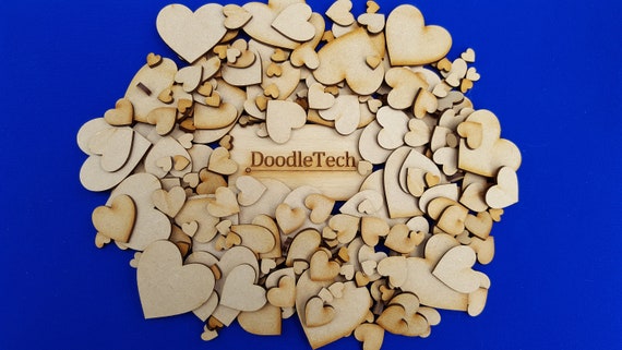 MDF Wooden Lace Heart Intricate Craft Shapes Embellishment Decoration Blank Sign
